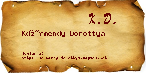 Körmendy Dorottya névjegykártya