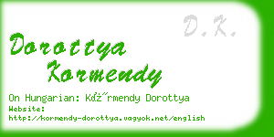 dorottya kormendy business card